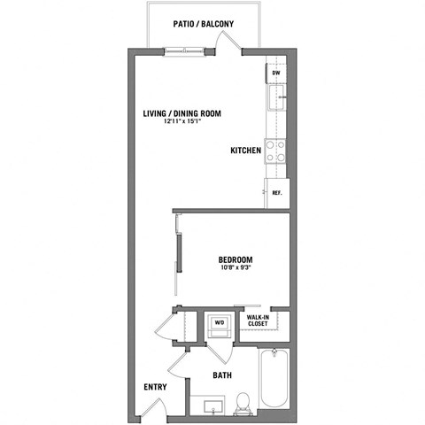 a floor plan of a house with a bedroom and a living room
